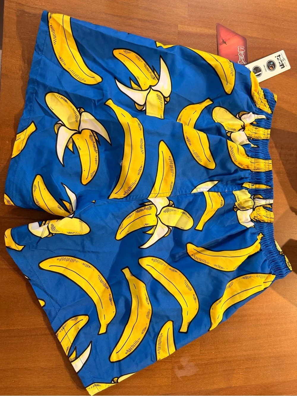 Men’s Blue Banana Print Drawstring Shorts